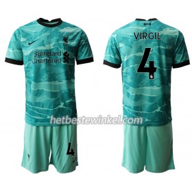 Liverpool Virgil van Dijk 4 Voetbaltenues Kind Uit 2020/21 - SS (+ Korte broeken)